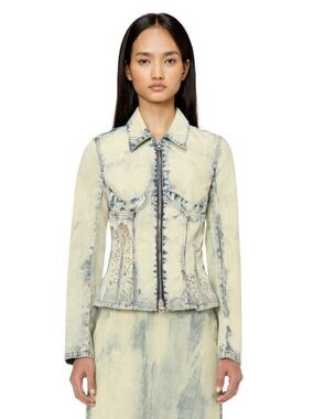 Diesel Lace Effect Denim Trucker Jacket